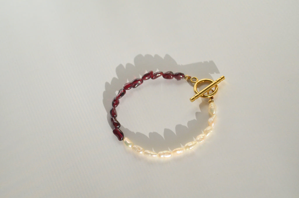 Red Tide & Pearl Bracelet