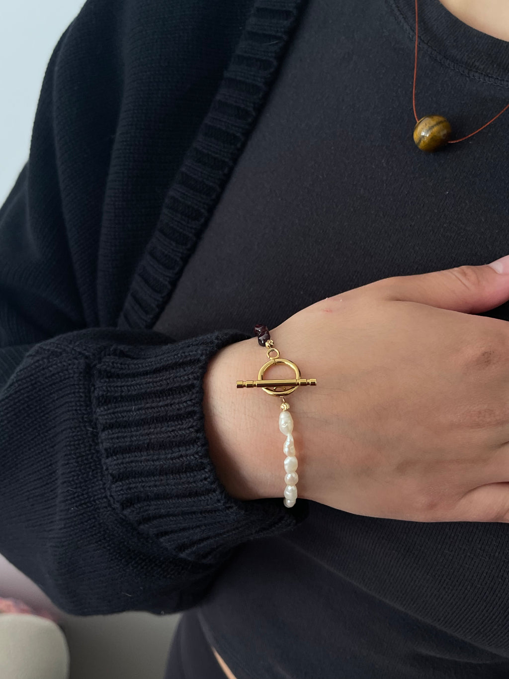 Red Tide & Pearl Bracelet