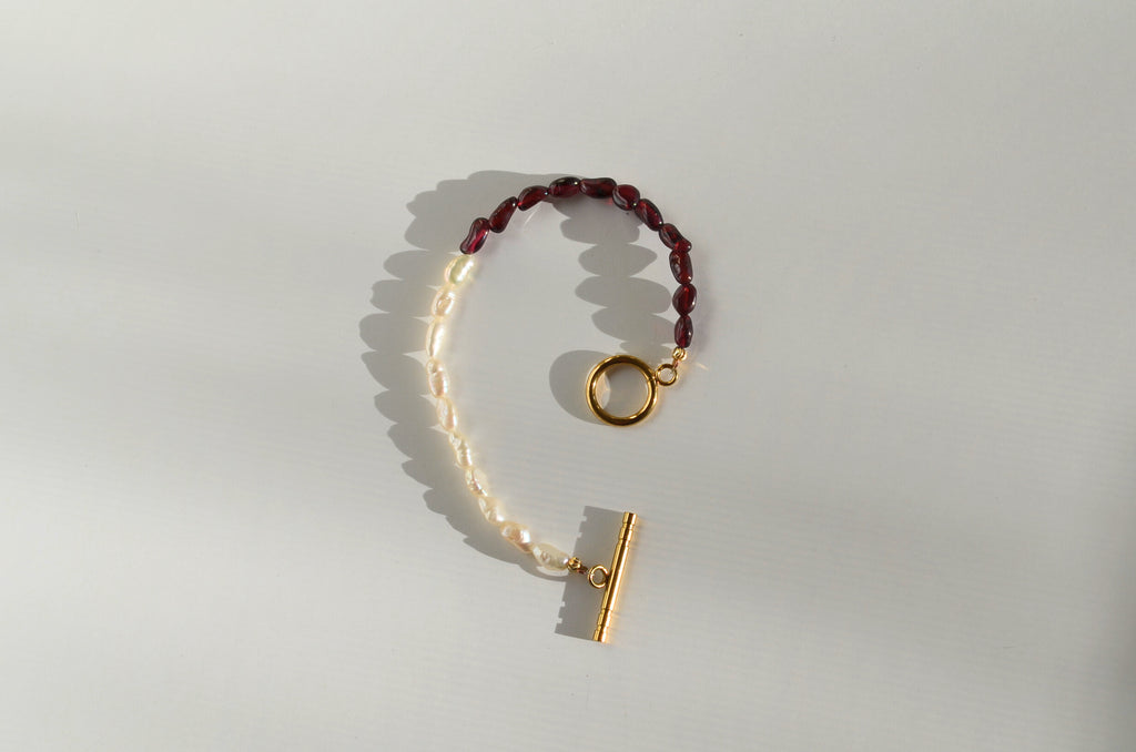 Red Tide & Pearl Bracelet